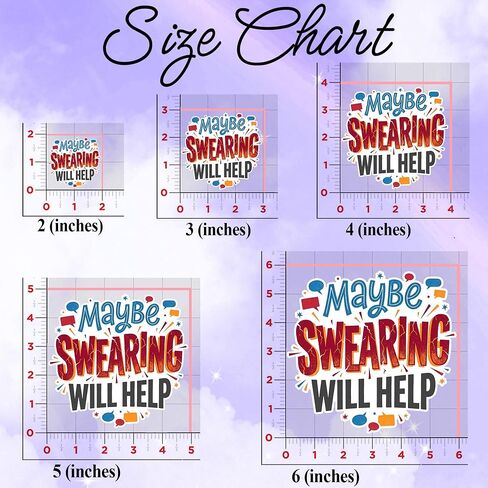 Maybe Swearing Will Help Funny Quote Art Original Graphic Decal Sticker for laptops notebooks Books Diary Phone case Water Bottles Mug Tumbler car in Saudi Arabia