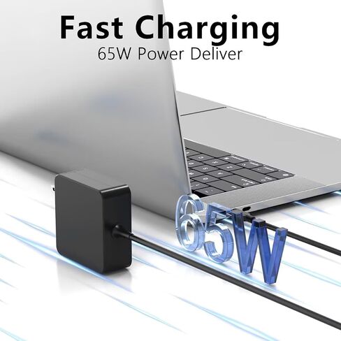 65W Laptop Charger Replacement for HP, USB-C & 4.5mm Blue Tip in Saudi Arabia