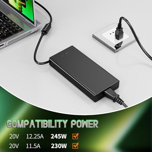 Slim 245W AC Charger for Lenovo Legion Pro 5 16IAX10H RTX5070Ti 16" Legion 5 15IRX10 RTX 5060 LOQ 17IRX10 Yoga Pro 9 16IAH10 Legion 7 16IAX10 ADL245SDC3A ADL245SLC3A Laptop Power Adapter in Saudi Arabia