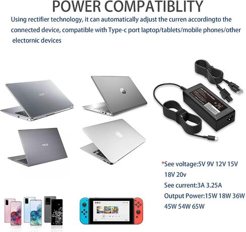 65W USB C Laptop Charger Compatible with HP EliteBook in Saudi Arabia