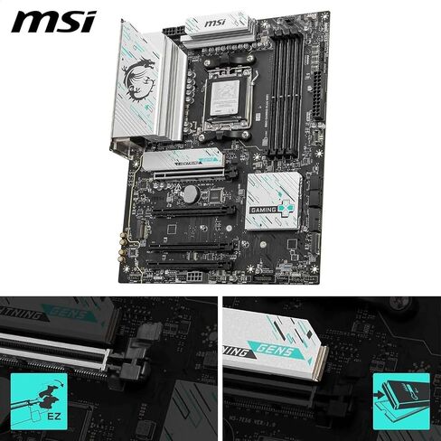 Micro Center CPU Motherboard Memory Combo: AMD Ryzen 7 7800X3D CPU Processor + MSI B850 Gaming Plus WiFi Motherboard + KLEVV Bolt V DDR5 32GB (2x16GB) 6400MHz CL30 Ram Memory White in Saudi Arabia