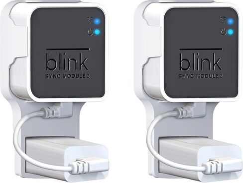 حامل حائط Kidjoyo لوحدة مزامنة Blink 2 مع كابل قصير - يوفر المساحة - لا توجد أسلاك فوضوية - حامل حامل سهل الحركة لكاميرا الأمان الداخلية الخارجية (عبوة من قطعتين) in Kuwait