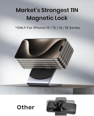 INIU Wireless Charger, 15W Fast Charging Magnetic Wireless Charger Stand, Travel Essential Wireless Charging Station with Sleep-Friendly Adaptive Light, for iPhone 16/15/14/13/12 Series, Airpods in Saudi Arabia