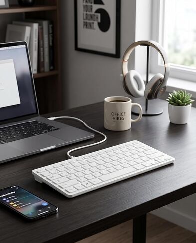 78 key Ultra thin Keyboard, Mini Portable USB Wired Keyboard High Sensitivity Corded Silent Small Compact Computer Keyboard for Desktop Laptop PC(white) in Saudi Arabia