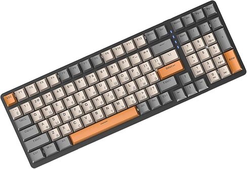 Mechanical Keyboard Russian 100 Keys USB Wired RGB Backlit Portable PP Material Ergonomics for Gaming Typing Office, Style B in Saudi Arabia
