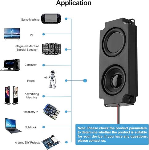 MakerHawk 2pcs Ar duino Speaker 5 Watt 8 Ohm Double Cavity Mini Speaker Full-Range Cavity Advertising Machine Small Speaker 3.3V 5V with JST-PH2.5mm-2 pin Interface in Saudi Arabia