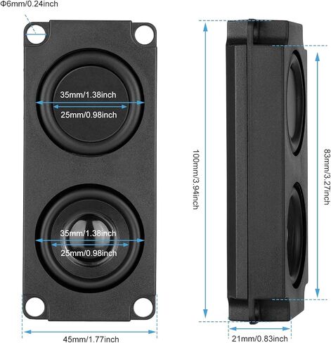 MakerHawk 2pcs Ar duino Speaker 5 Watt 8 Ohm Double Cavity Mini Speaker Full-Range Cavity Advertising Machine Small Speaker 3.3V 5V with JST-PH2.5mm-2 pin Interface in Saudi Arabia