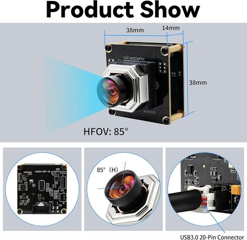 20MP Autofocus USB3.0 Camera Module,5K 3840P 85° HFOV Wide Angle No Distortion Lens,Plug and Play for Jetson Nano Raspberry Pi,Compatible with Windows Linux Mac for 3D Printer Machine Vision in Saudi Arabia
