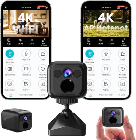 4K Mini Camera Wireless, AP Hotspot & WiFi Alialible, 160 Days Standby in Saudi Arabia