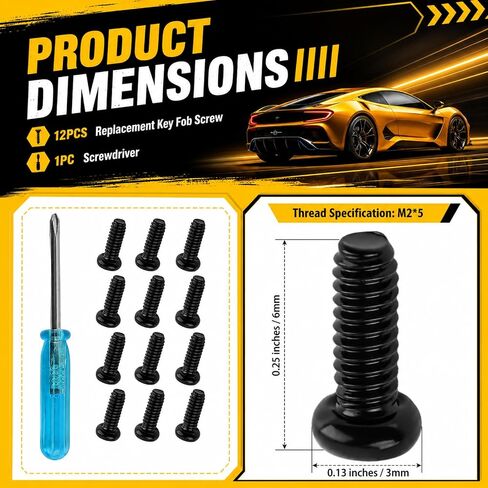 12PCS M2×5mm Stainless Steel Car Key Fob Screws,Key Fob Repair Kit OEM#35116-SDA-A11 Compatible with Honda Accord Odyssey Insight Fit,Keys Shell Screws Kit with Screwdriver in Saudi Arabia