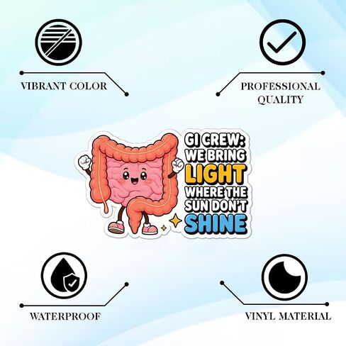 20PCS Gastroenterology Stickers for Water Bottles, Laptop, GI Nurse Doctor Decals, Digestive System Medical Vinyl Sticker in Saudi Arabia