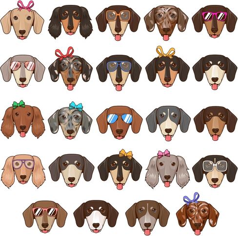 أوراق ملصقات McEtt Dachshund - 5 عبوات (120 ملصق وجه Doxie) in Kuwait