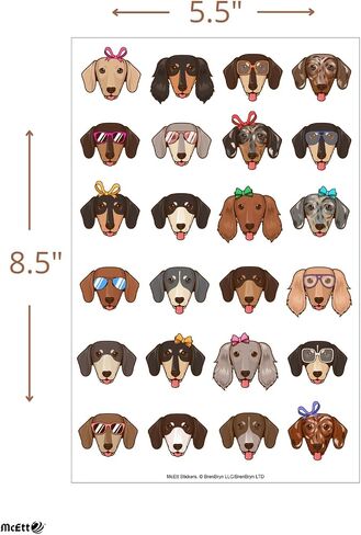 أوراق ملصقات McEtt Dachshund - 5 عبوات (120 ملصق وجه Doxie) in Kuwait