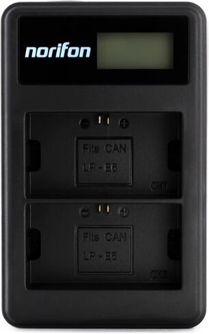 Norifon LP-E6 Dual Channel LCD USB Charger for Canon EOS 5D Mark II in Saudi Arabia