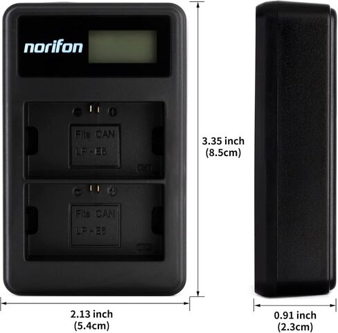 Norifon LP-E6 Dual Channel LCD USB Charger for Canon EOS 5D Mark II in Saudi Arabia