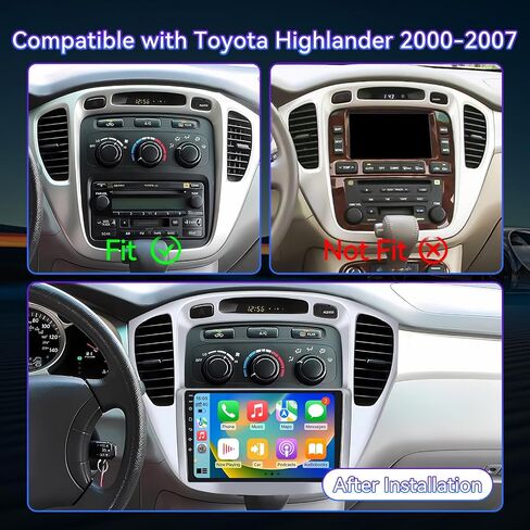 9 Inch Car Radio Compatible with Toyota Highlander 2000-2007, 2+64GB in Saudi Arabia