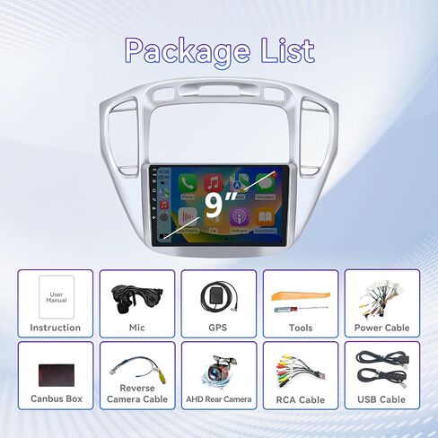 9 Inch Car Radio Compatible with Toyota Highlander 2000-2007, 2+64GB in Saudi Arabia
