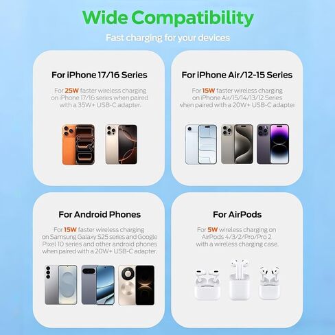 [Apple MFi Certified] Magnetic Wireless Charger for iPhone Duo 18 17 16 15 in Saudi Arabia