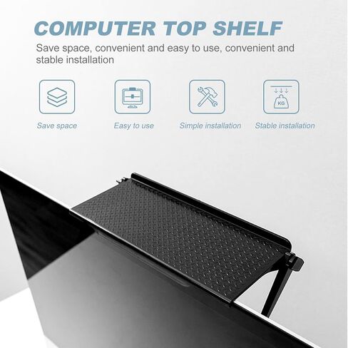 Cabilock Adjustable Monitor Shelf Organizer Tool-Free Mounting Black in Saudi Arabia
