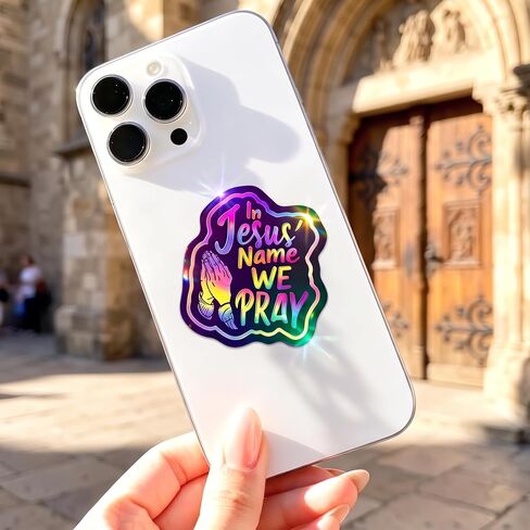 260pcs Holographic Neon Christian Stickers, Inspirational Religious Jesus Faith Vinyl Bible Stickers, Waterproof Scripture Decals for Laptop Water Bottle Journal Scrapbook, Christian Gifts for Teens in Saudi Arabia