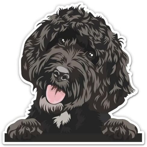 Black Labradoodle Sticker - Labradoodle Dog Vinyl Decal - 3 in in Saudi Arabia