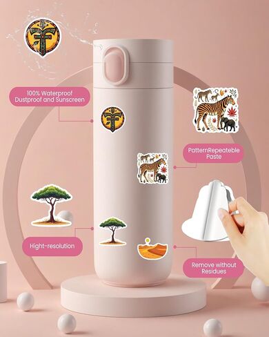 50pcs African Safari Stickers African Wildlife Stickers for Africa Lover Party Favors Gift Adult Teen Water Bottle Laptop Phone Cases Scrapbooking in Saudi Arabia