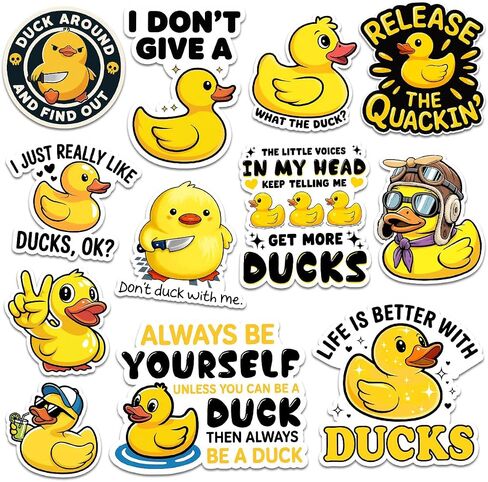 (12pcs-3in) Funny Duck Sticker Stickers with A Quirky Quote for Duck Lovers in Saudi Arabia