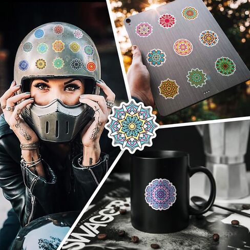 50 PCS Waterproof Colorful Mandala Vinyl Stickers Pack in Saudi Arabia