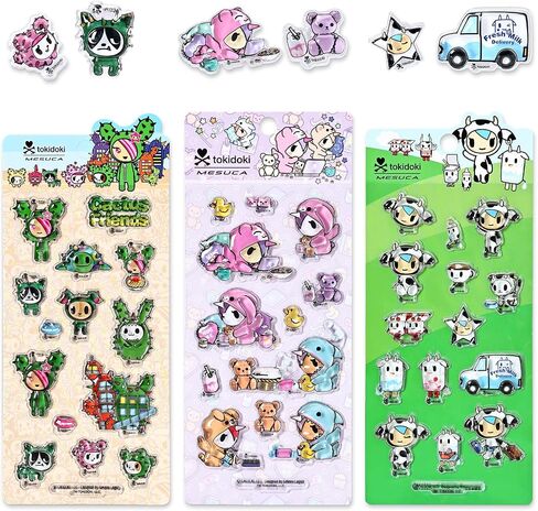 tokidoki Unicorno 3D Puffy Stickers 6‑Pack Assorted Cartoon Decals in Saudi Arabia