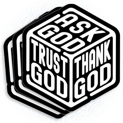 (3Pcs-2") Ask God Trust God Thank God Stickers - Religious Christian Jesus Decal Bible Verse Scripture Die-Cut Waterproof Vinyl Sticker for Laptop Water Bottle Kindle Decal Gift for Him Her 2 Inches in Saudi Arabia