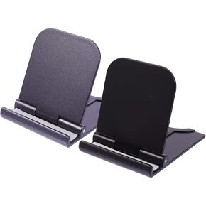 Angoily Adjustable Desktop Phone and Tablet Stand Portable 2-Piece Cell Phone Holder Compatible and Tablets Black and Grey Multi-Angle Folding Design in Saudi Arabia