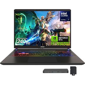 msi Vector 16 HX AI 16" QHD+ 240Hz Gaming Laptop, Intel Ultra 7 255HX, GeForce RTX 5070 Ti GDDR7, 32GB DDR5, 2TB Storage(1TB SSD+1TB Docking Station), 24-Zone RGB Keyboard, Wi-Fi 7, Win11 Pro, Gray in Saudi Arabia