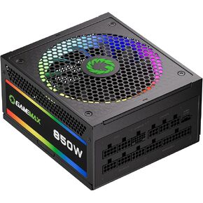 GAMEMAX 850W 80 Plus Gold Power Supply, ATX 3.0 & PCIE 5.0 Ready, 100% Japanese Capacitors, Fully Modular, ARGB SYNC with Motherboard, RGB-850-PRO-BLACK in Saudi Arabia