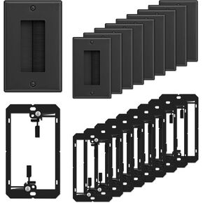 iwillink 2-Pack Brush Wall Plate with Low Voltage Mounting Bracket, Black in Saudi Arabia
