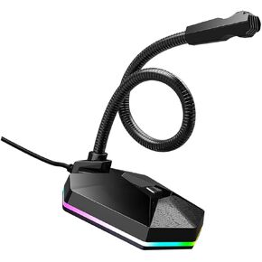 WOONEKY Bendable 1.5m Cable Length Microphone with RGB Lighting USB for Desktop Drive-Free Plug and Play, Wide Frequency Response Plastic and Metal Build, for Voice Chat and Video in Saudi Arabia