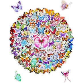 150 PCS Butterfly Stickers, Colorful Waterproof Stickers, Self-Adhesive Vinyl Stickers for Laptop Scrapbook Window Water Bottle, Aesthetic Decals for Party Decoration, Gifts for Teens, Adults in Saudi Arabia