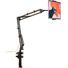 Bed Tablet Mount Holder Stand, Articulating Arm Cell Phone Holder, Load 10kg, Save Space, Desk/Bedside Tripod for Stream/Watching, Compatible with Ipad, Kindle, Cell Phones(Size:Phone,Color:White) in Saudi Arabia