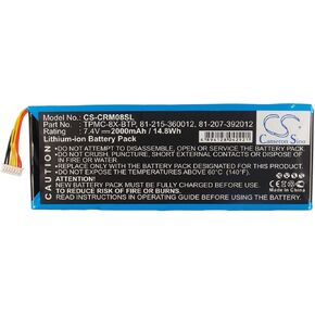 Cameron Sino Battery for Crestron 6502269, TPMC-8X, TPMC-8X WiFi PN:Crestron 81-207-392012, 81-215-360012, TPMC-8X-BTP 2000mAh in Saudi Arabia