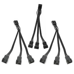 3Pcs 4-Pin Fan Splitter Cable 14cm - 1 to 3 Connector Adapter for PC Case Fans, PWM Extension Wire for Motherboard Cooling in Saudi Arabia