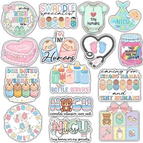 VOTANTA (15 Pcs, 3 inch) - NICU Nurse Stickers Pack, Funny Labor and Delivery Sticker, Cute Neonatal ICU Nurse Tiny Human Medical Birthday Specialist Gift Decoration for Laptops, Phones, Water Bottles in Saudi Arabia