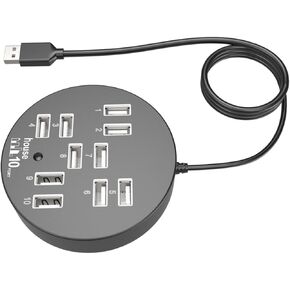 USB 2.0 10 Port Hub Splitter for Pc, Auto Install in Saudi Arabia