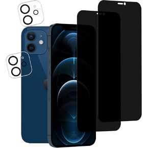 2-2 Pack Privacy Screen Protector Designed For iPhone 12 Anti Spy Private Tempered Glass Film 2-Pack Camera Lens Protector Film 2-Pack in Saudi Arabia