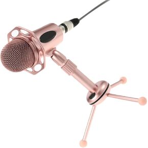 Pink Desktop Microphone Set with Stable Pedestal and Flexible Alloy Stand, for Game Voice Chat and Live Streaming, Modern Simple Appearance, in Kuwait