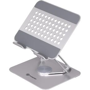 PHIXERO 360° Rotating Tablet Stand, Aluminum Foldable Holder Silver in Saudi Arabia