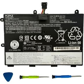بطارية 45N1750 34Wh 4600mAh بديلة لجهاز Lenovo ThinkPad 11e 20DA 20E6 20E8 20ED 20EE / Chromebook 20DB 20DU / Yoga 11e 20E5 20E7 20D9 Series 45N1751 45N1748 45N1749 7.4V 4-خلية in Kuwait