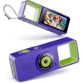 Mini Keychain Camera 1080P HD Pocket Video Recorder, 1.47" Flip Screen Wearable Small Cam with Metal Lanyard, 21 Filters, Type-C, Webcam for Travel Meeting Vlog(Purple) in Saudi Arabia