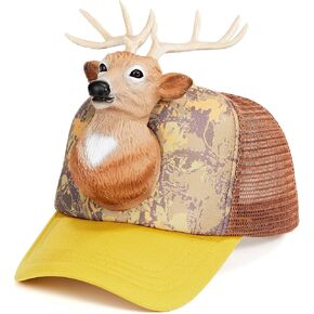 Funny 3D Animal Trucker Hat Adjustable Fit for Men & Women, Novelty Structured Snapback Mesh Cap, One Size in Saudi Arabia