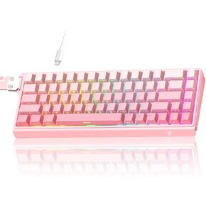 Mechanical Gaming Keyboard, 60% Layout Wired, Hot Swappable Magnetic Switch, Rapid Trigger, Side-Engraved Keycaps Keyboard for Laptop PC Gamer, High Precision, Pink in Saudi Arabia