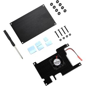 Aluminum Alloy Shell Case with Cooling Fan Heatsink Heat Dissipation Housing Kit Fit for Orange Pi 5B in Saudi Arabia