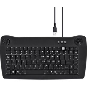 MCSaite MC-8040W Wired Mini Keyboard with Trackball Mouse, 88-Key US Layout, Black in Saudi Arabia